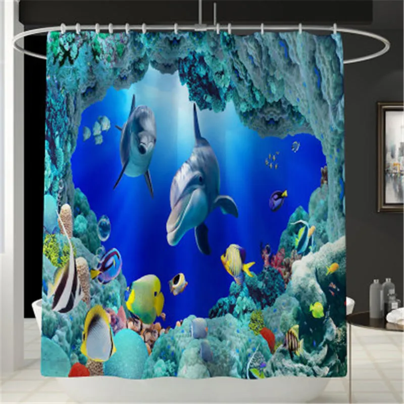 bathroom mat set anti slip marine animals bath mat coral fleece shower curtain floor mat washable bathroom toilet rug free global shipping