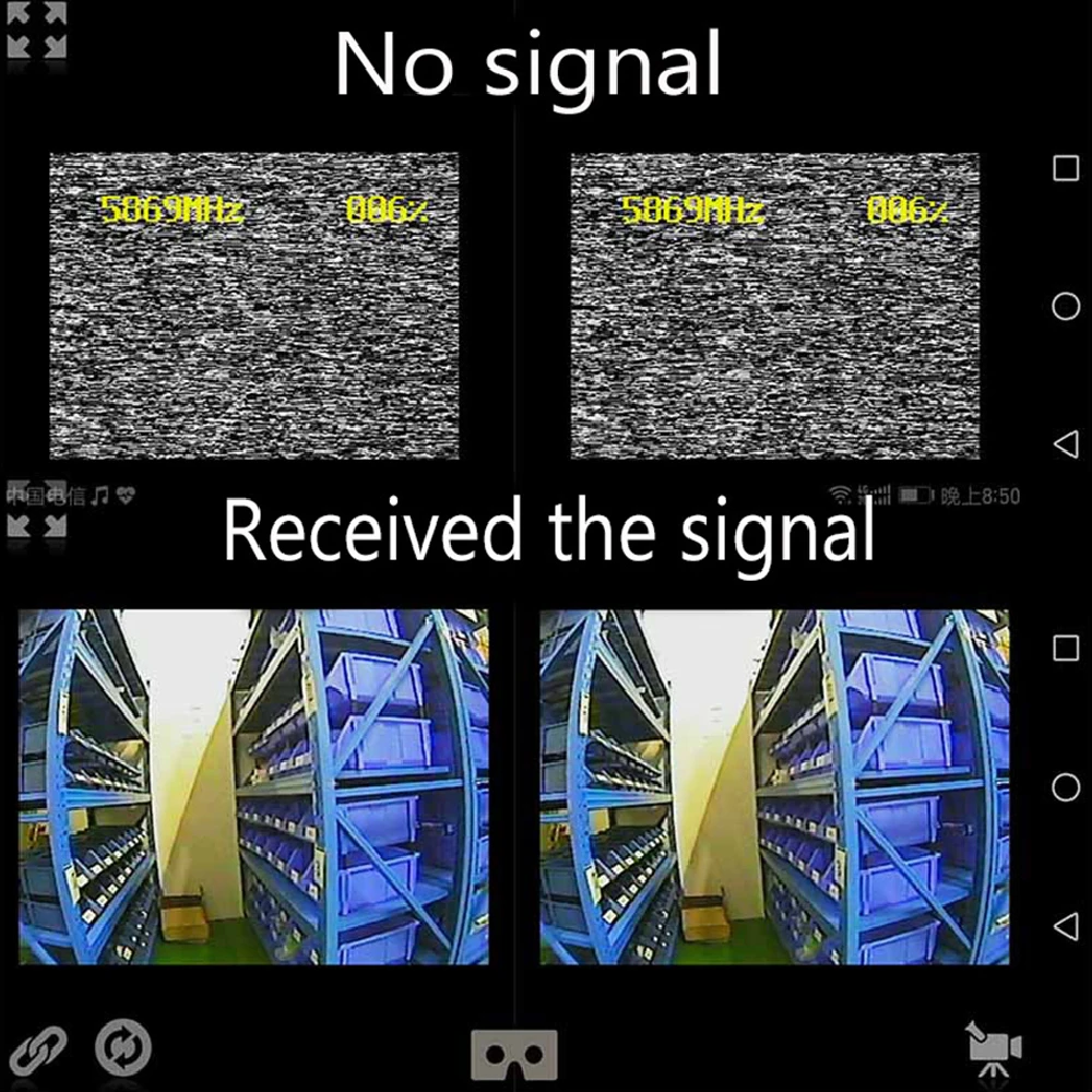 150CH 5 8G UVC приемник видео Downlink FPV Видеосистема для Android мобильный телефон смартфона