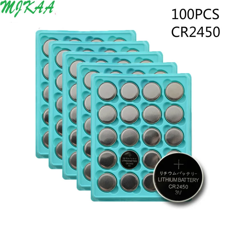 100 шт. CR2450 кнопочные батареи KCR2450 5029LC LM2450 литиевая батарея для монет 3 в CR 2450 часов