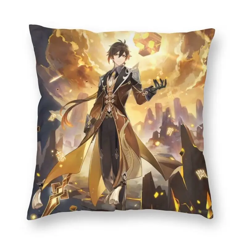 

Наволочка для подушки Zhongli Genshin, двусторонняя наволочка с рисунком из аниме игры, наволочка для гостиной, наволочка для подушки, домашний дек...