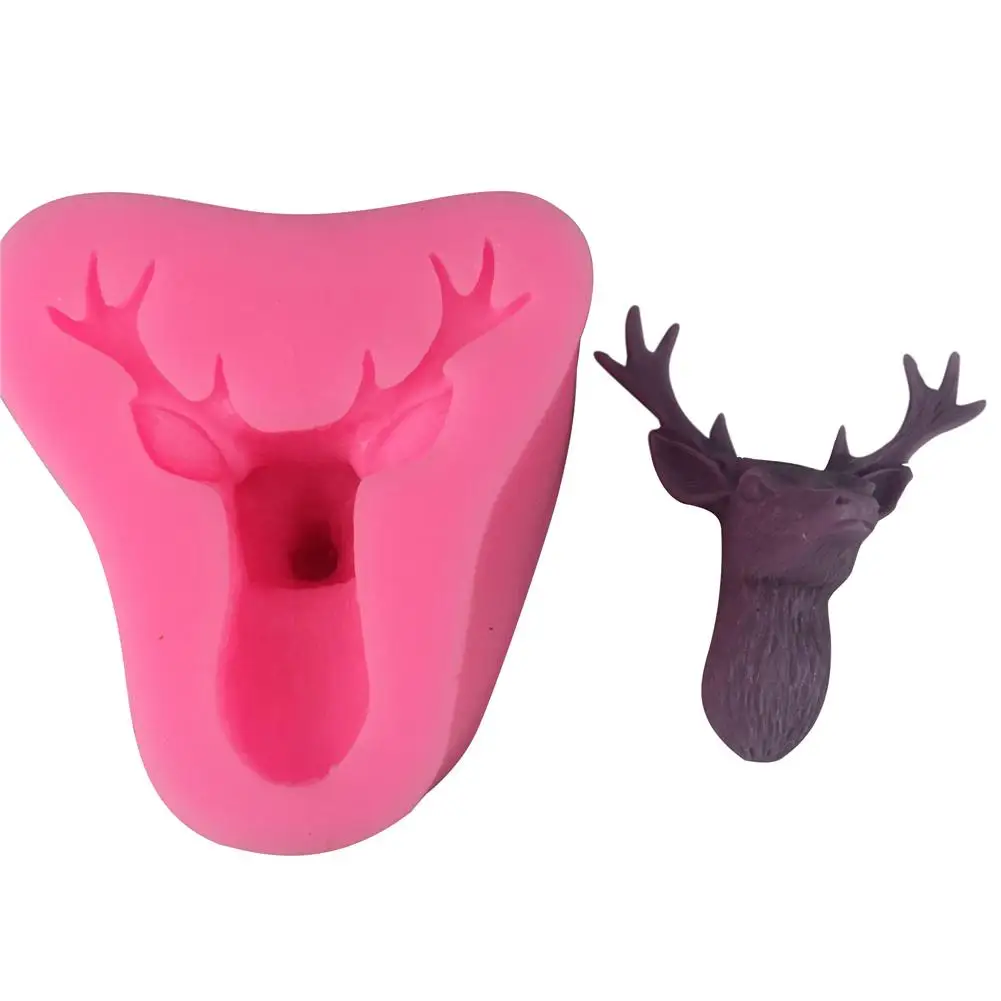 3D голова оленя Свеча Плесень Фондант формочка Инструменты для декорирования DIY