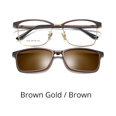 Brown Gold-Brown Ralferty, магнитные солнцезащитные очки для автомобиля, поляризованные солнцезащитные очки для женщин и мужчин, квадратные оправы для оптических линз, 0 градусов, Z8039 - Цвет линз: Brown Gold-Brown