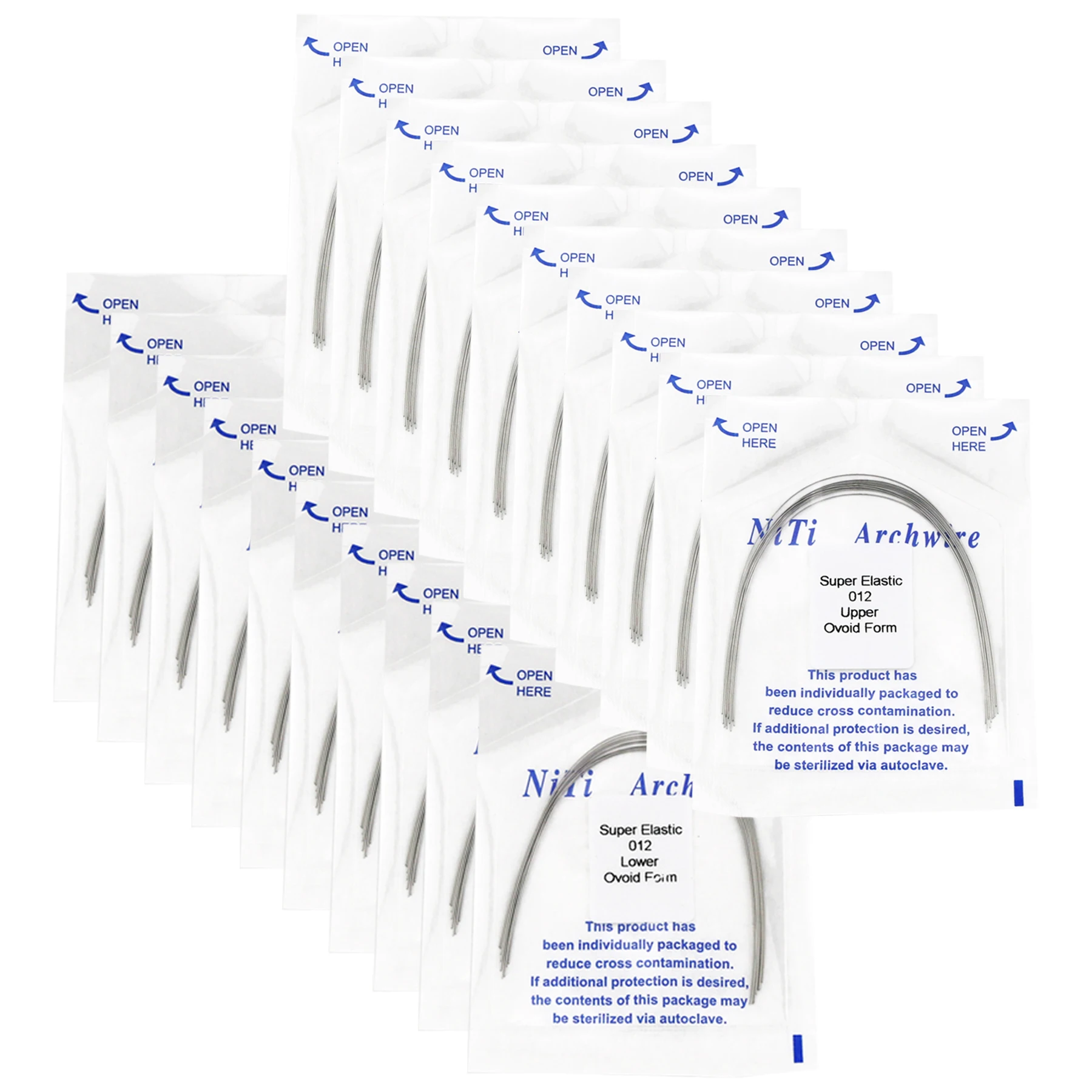 

Dental Orthodontic Super Elastic Niti Arch Wire Round Wire Ovoid Form 012 Upper/Lower Each 100 pcs