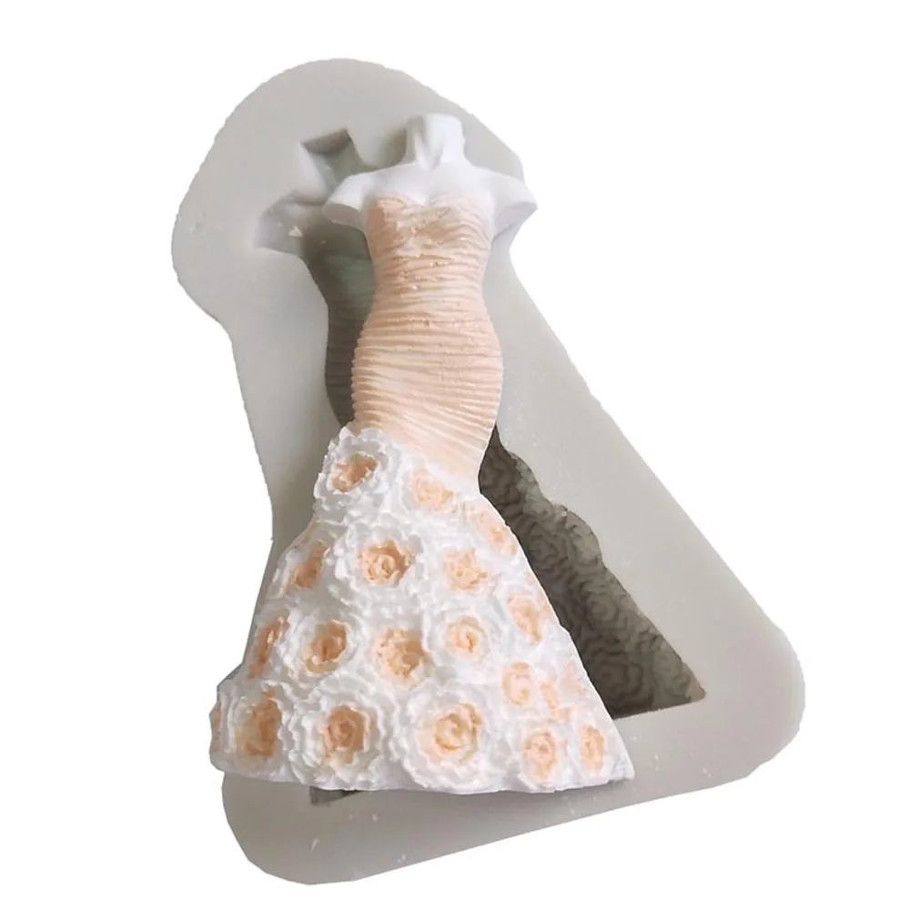 3D розовое свадебное платье девушка тело торт силиконовая форма для выпечки