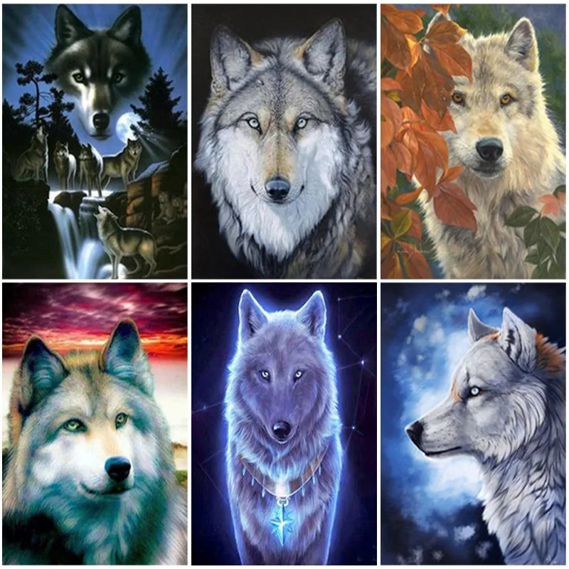 

5D DIY Diamond Painting Fantasy Animal Wolf Kit Full Drill Square Embroidery Mosaic Wall Art Picture of Rhinestones Home Decor