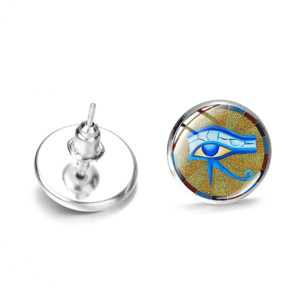 Серьги-гвоздики в винтажном стиле ювелирные украшения виде глаза хора Анкх