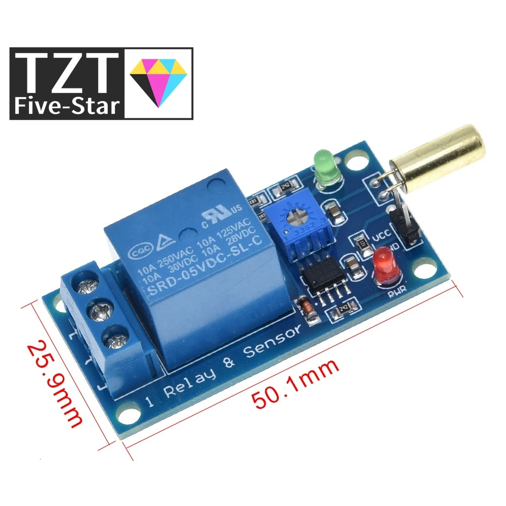 5 в 1 канал Выход наклона угла Сенсор триггерный релейный модуль Золотой SW520D мяч