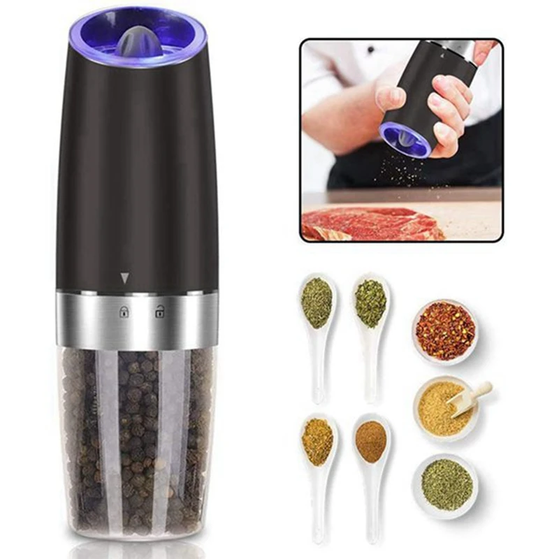Electric Gravity Pepper Grinder Set of 2 Automatic Salt and Mill Battery Powered One Hand Operation | Дом и сад