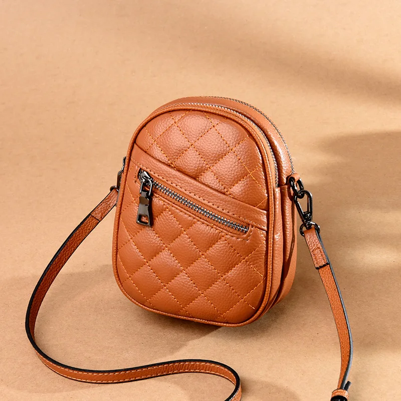 2021 genuine leather womens luxury handbag one shoulder mobile phone bag womens messenger bag new mini cross body bag free global shipping