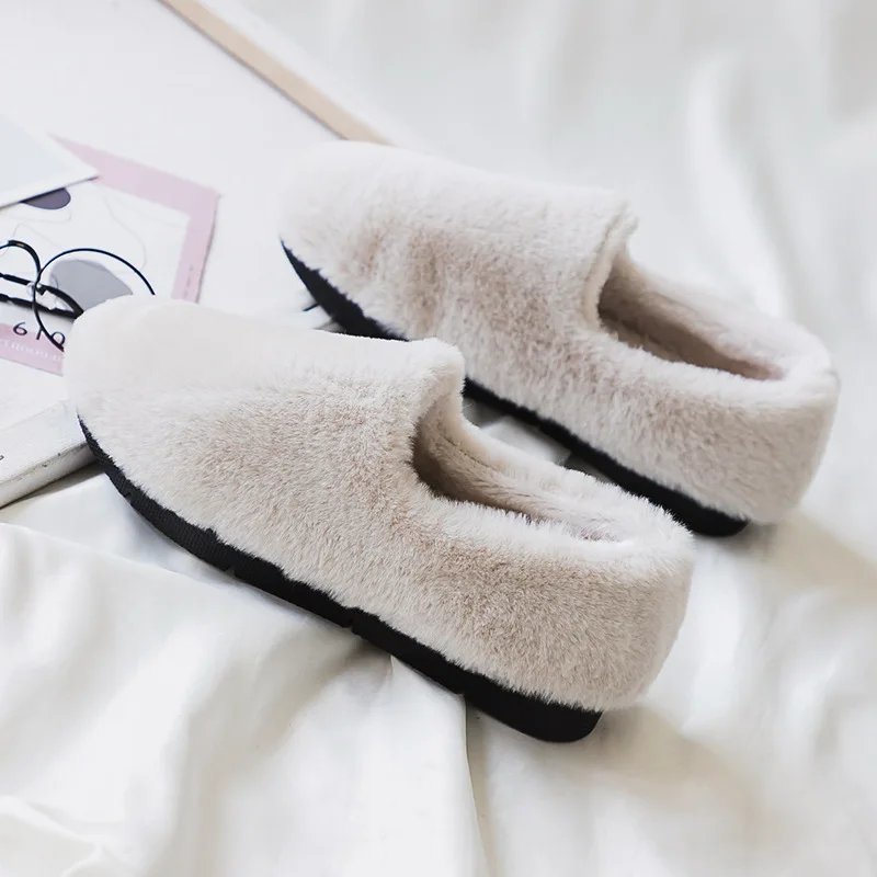 Женская обувь с мехом Новинка зимы 2019 Обувь в горошек бархатом для учащихся из