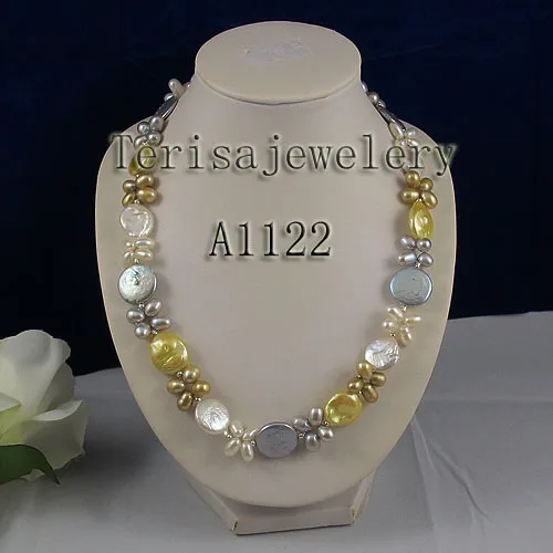 

Terisa Pearl jewelry New Classic Multicolor White Gray Champagne Baroque Coin Genuine Freshwater Pearl Jewelry Women Girl Gift