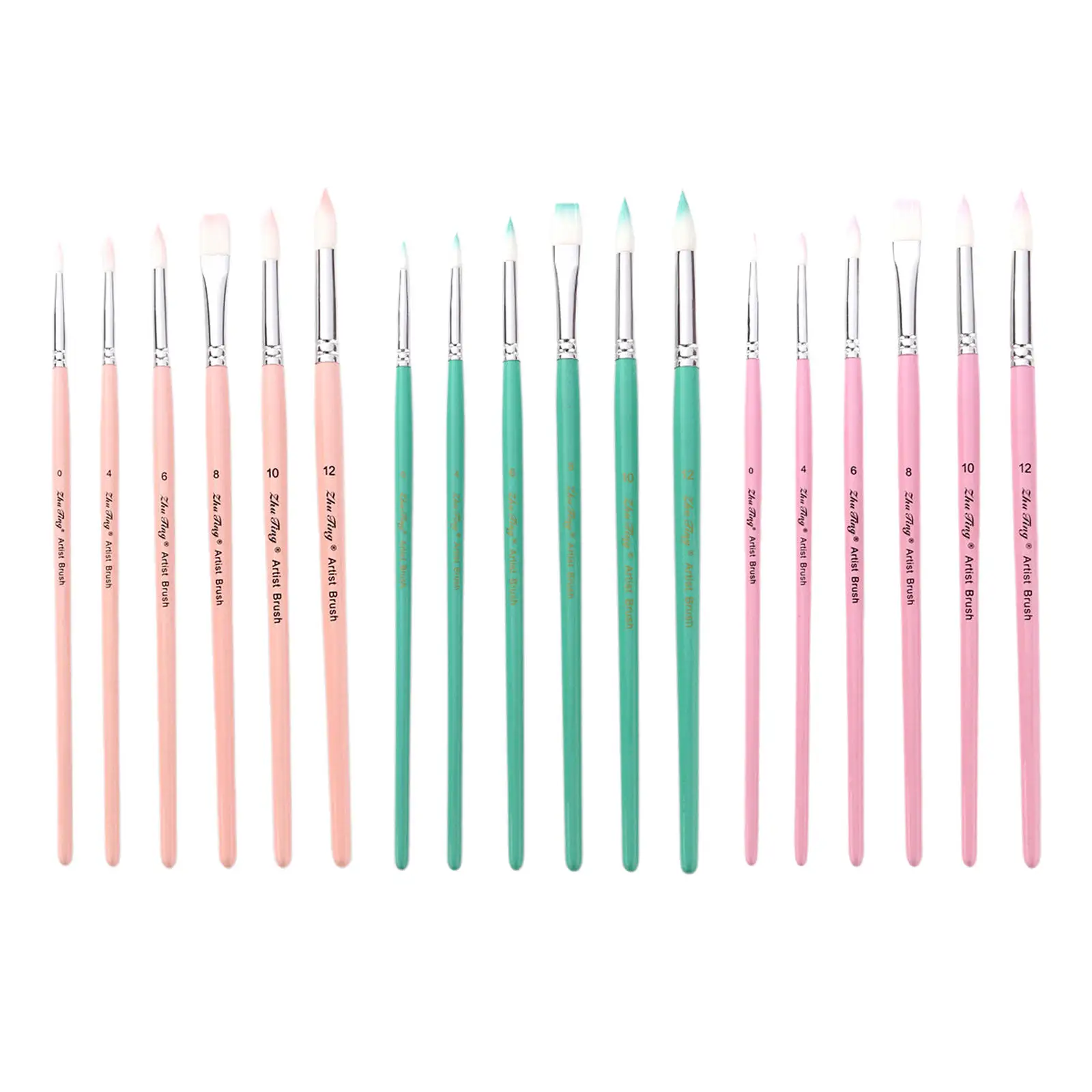 

6Pcs/Set Wooden Handle Nylon Hair Artist Paint Brushes for Acrylic Watercolor Oil Painting Supplies Art Craft Kit