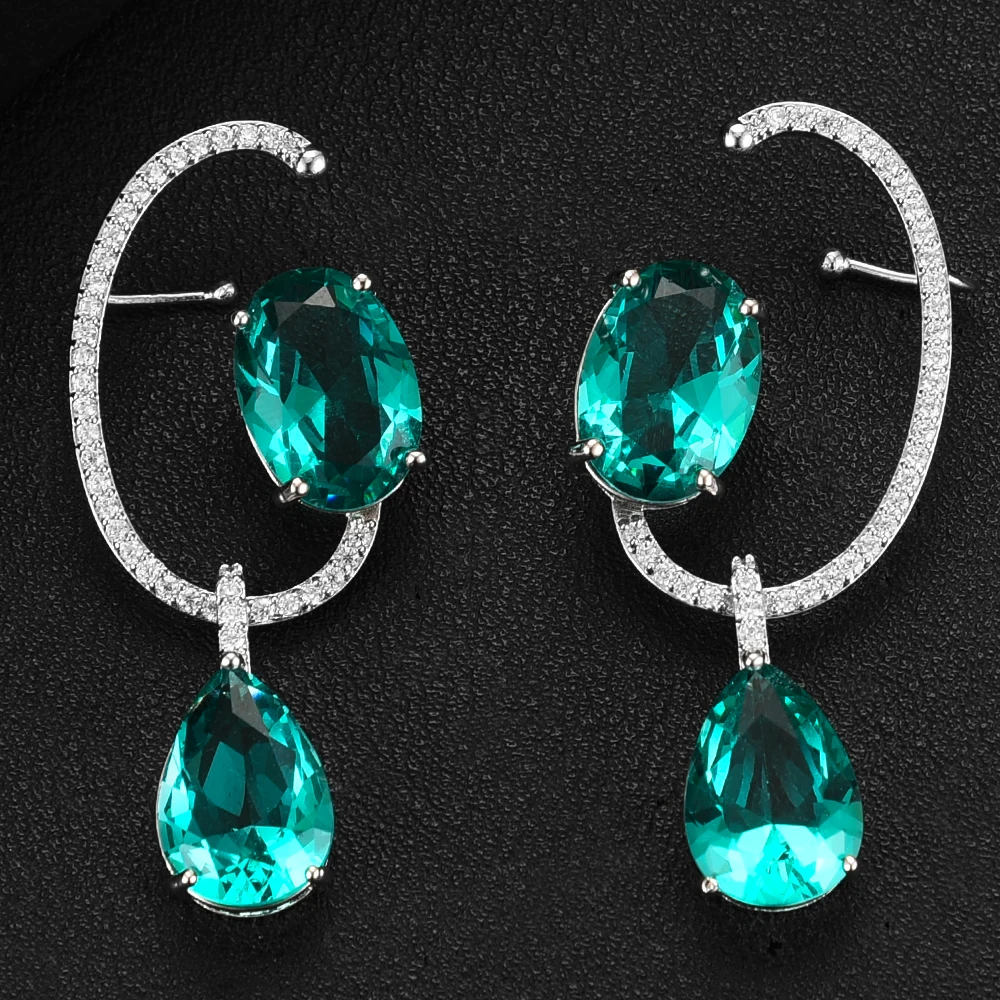 Missvikki Clear blue crystal Висячие серьги для женщин Свадебные женские модные подарочные 2020