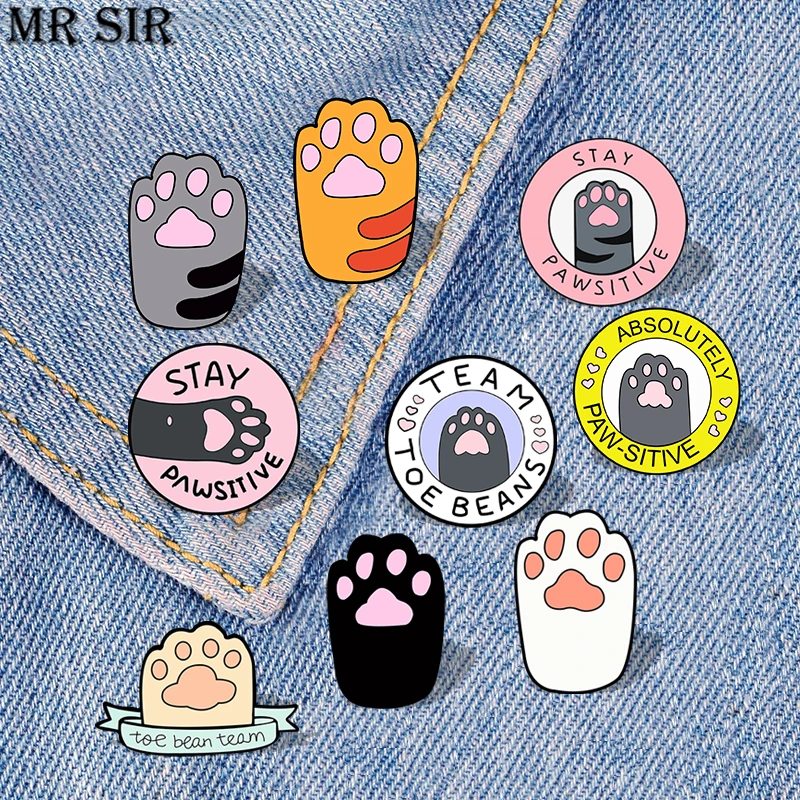 

Cats Club Acrylic Enamel Pin Cat Paw Badge Kitten Brooches Cute Animal Shirt Bag Lapel Pin Cartoon Jewelry Gift for Kids Friends