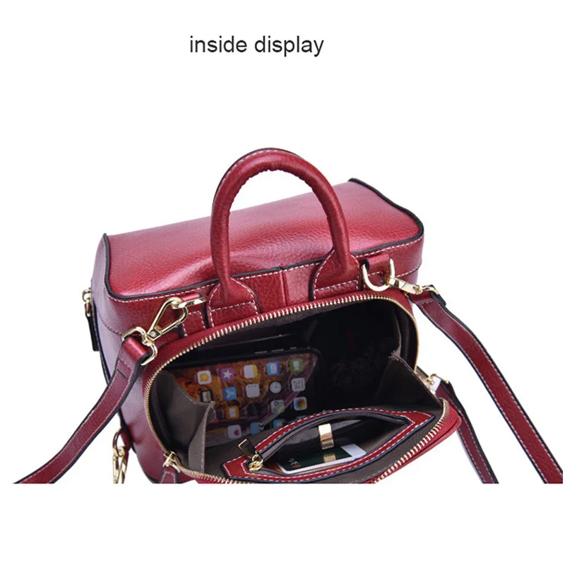 Винтажный дизайнерский женский рюкзак маленький ранец из натуральной кожи для