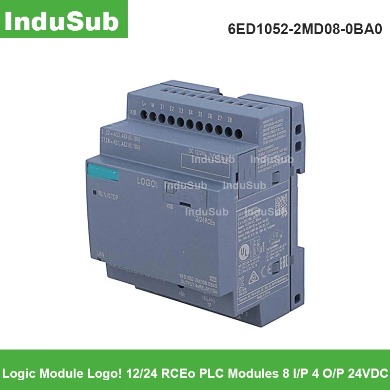 

6ED1052-2MD08-0BA0 Logic Module Logo! 12/24 RCEo PLC Modules 8 I/P 4 O/P 24VDC 6ED1 052-2MD08-0BA0 One Year Warranty