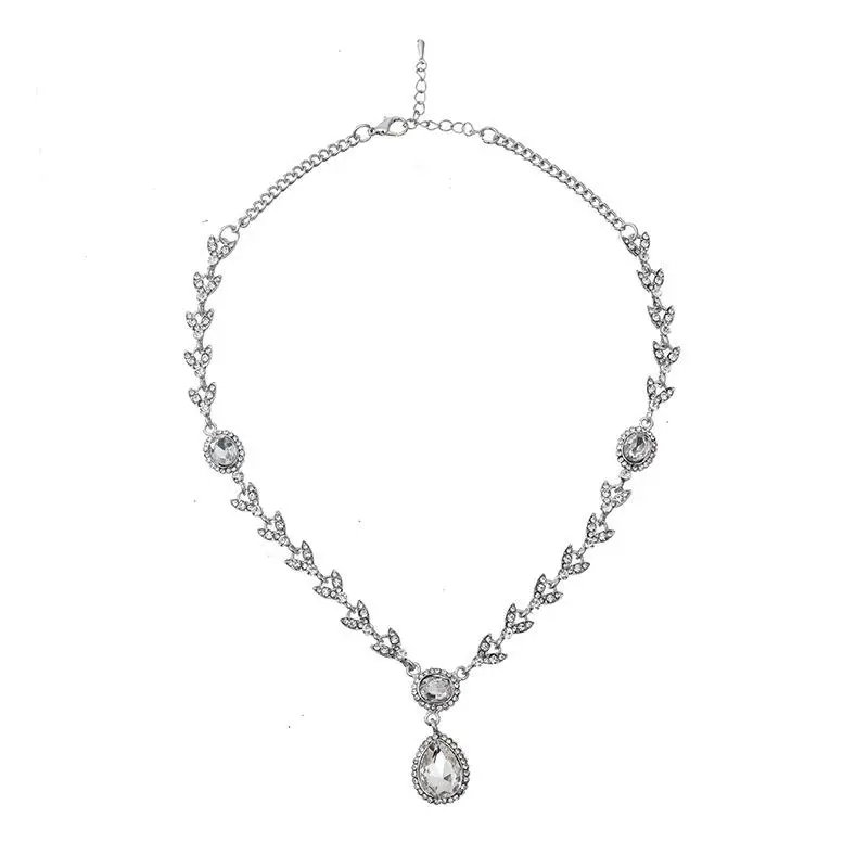 

Luxurious Women Clavicle Necklace Exaggerated Crystal Gem Pendant Color-preserving Vacuum Plating Necklace Jewellery