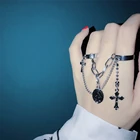 Женское сиамское кольцо FFLACELL, массивное кольцо в стиле ретро, панк, хип-хоп, крест из нержавеющей стали, 2020, с кисточками, подарок для девушек и женщин, цепочка с Иисусом