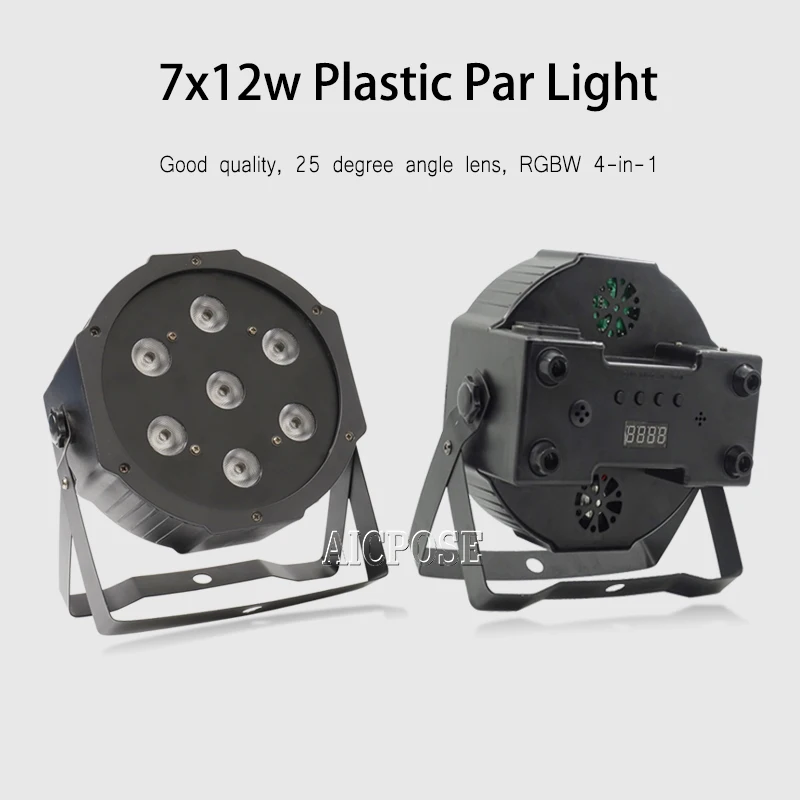 7 шт. 12 Вт светодиодные лампы 7x12 RGBW 4в1 плоские dmx512 дискотечные огни