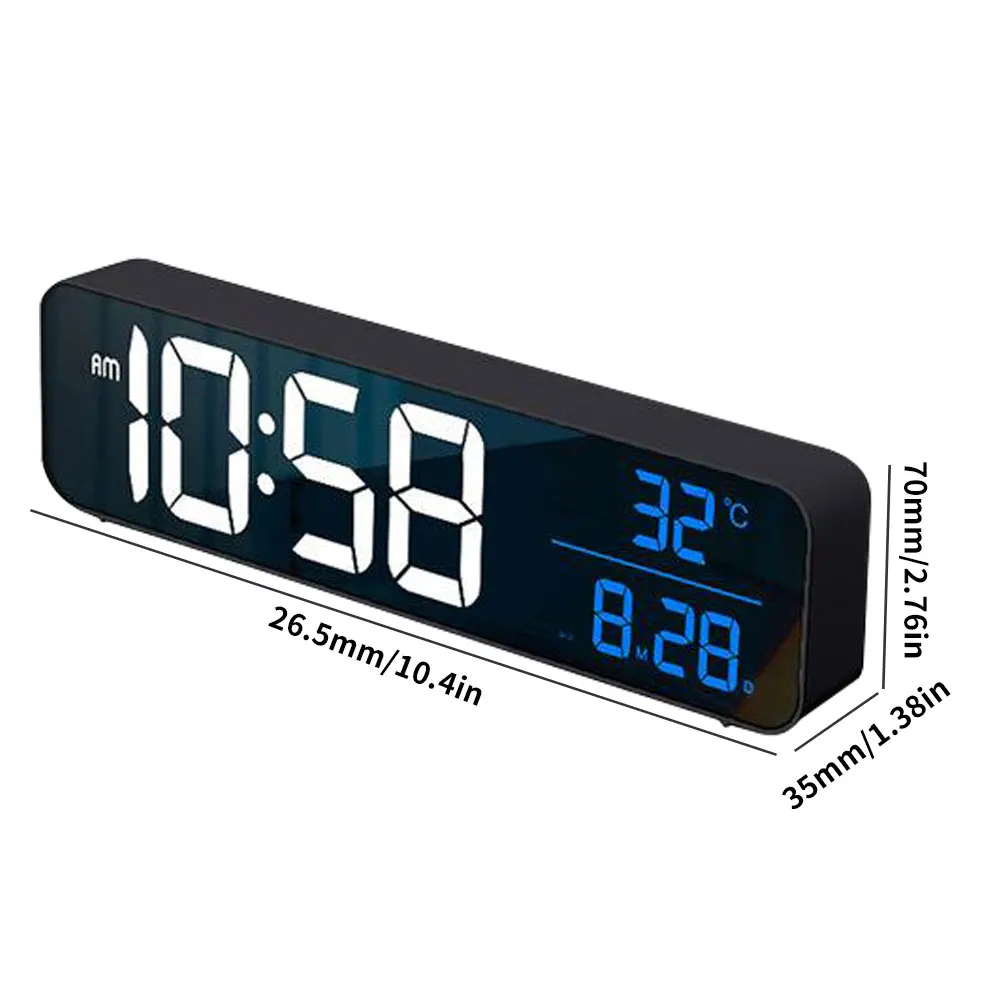 

Large Screen LED Digital Alarm Clock Luminous Desktop Timer Temperature Display Alarm Clock With Music LED Desktop Digital Clock
