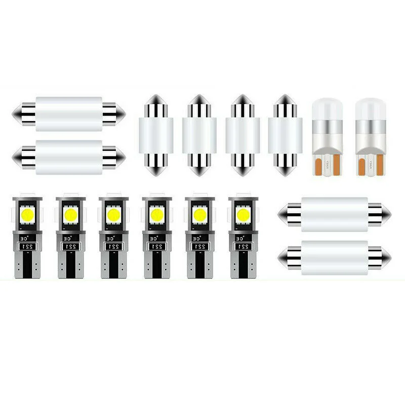 

16 PCS for Ford F250 F350 1998-2017 White T10 3030SMD LED Bulbs License Plate Light 6000K Interior Lights Kit