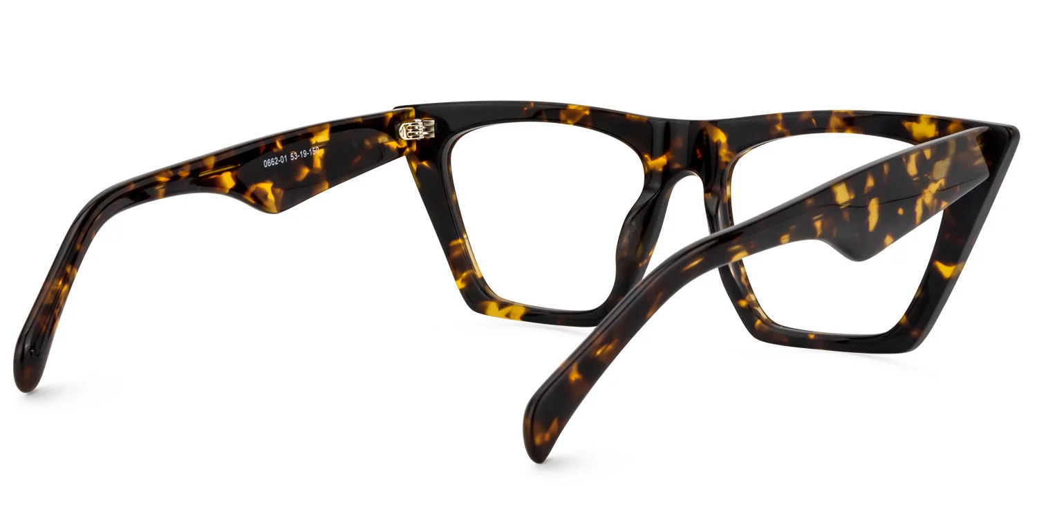 Zeelool Stylish Acetate Cat Eye Glasses Frame for Women with Non-prescription Clear Lens Cecile FP0662