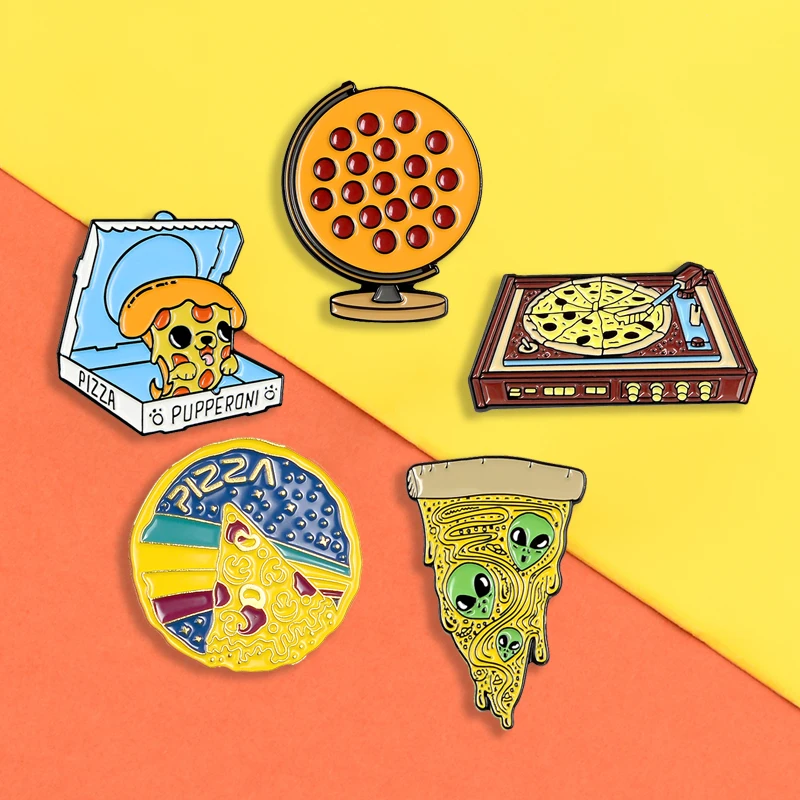 Булавка для пиццы эмалированная брошь значок Значки лацкана сумка рюкзака|Броши|