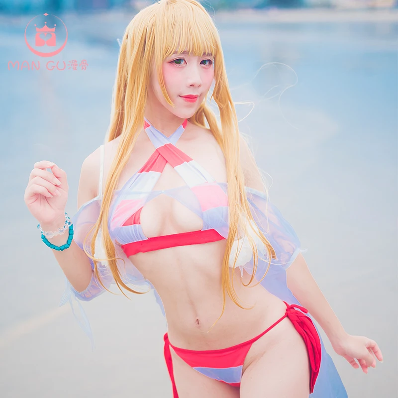 

Hot Game FGO Nero Cosplay Costumes Saber Sexy Swimsuit Bikini Female Role Paly Clothing In Stock
