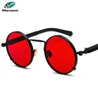 Oculos de sol feminino 2021 Для женщин красного цвета, круглые очки в стиле стимпанк, стальные пружины Поляризованные солнечные ретро-очки для мужчин uv400 высокого качества