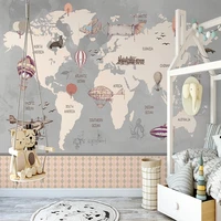 custom mural wallpaper 3d hand painted sailing hot balloon map childrens room wall papers 3d self adhesive waterproof stickers