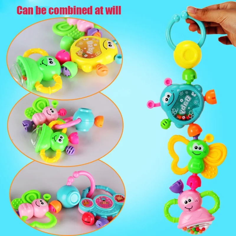 

2020 New Style 7 PCS Set Cute Cartoon Baby Bell Rattles Newborns Music Toys for Children Infant Kids Gifts