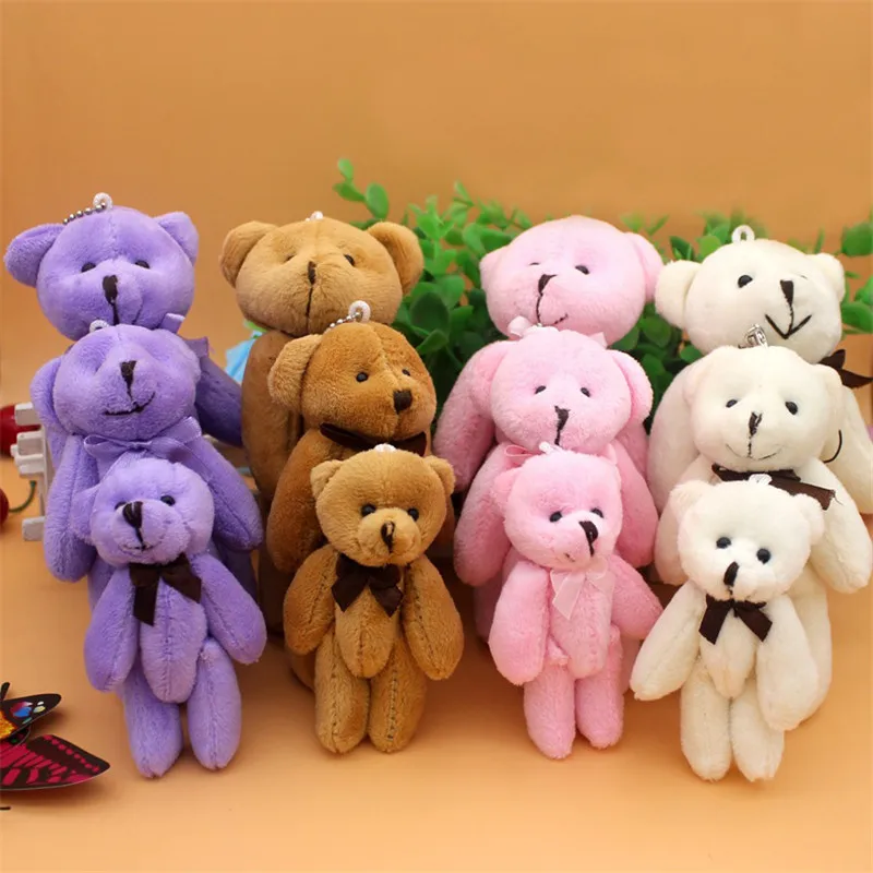 【 10 шт./компл. 】 8 см плюшевая игрушка галстук бабочка плюшевый мишка кукла