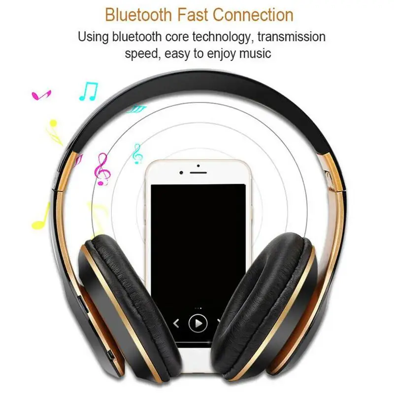 Складные беспроводные наушники с поддержкой bluetooth, TF карта, шумоподавление, беспроводные стерео гарнитуры, наушники с микрофоном