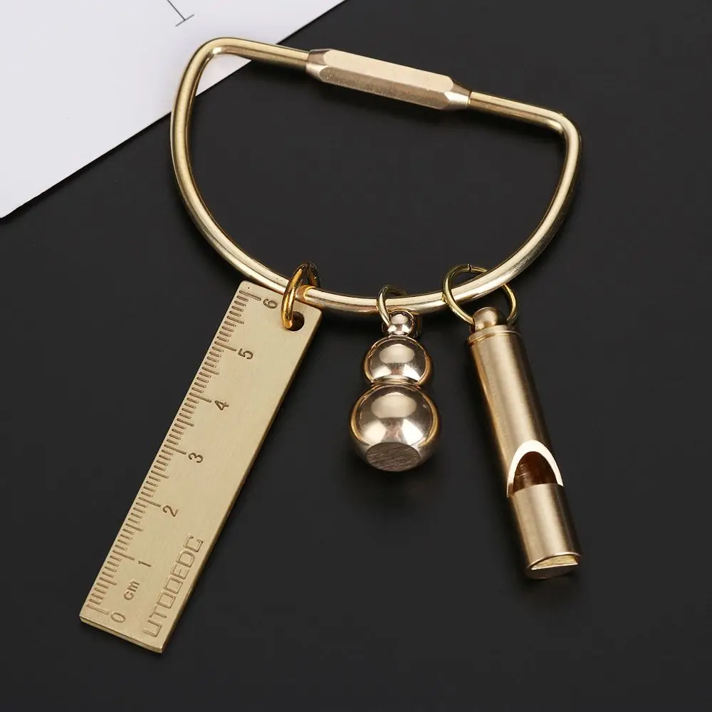 1 шт. портативный Уникальный латунный брелок креативный свисток линейка пряжки