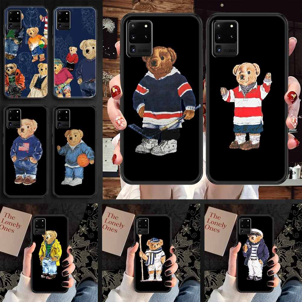 Брендовый Роскошный итальянский чехол с медведем для телефона Samsung Galaxy Note 4 8 9 10 20