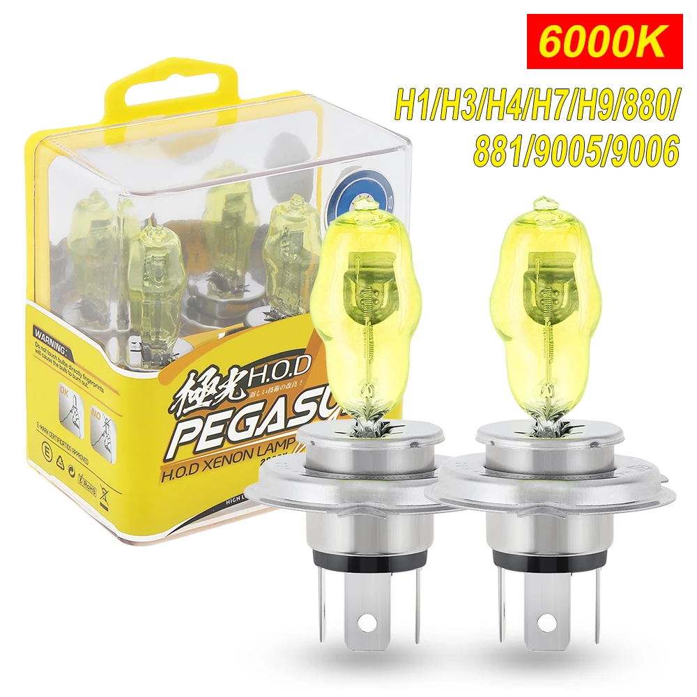 

2pcs H1/H3/H4/ H7/H9/H11/880/881/9005/9006 100W 2800K 3000LM Light Super Bright Car HOD Halogen Lamp Auto Front Headlight White