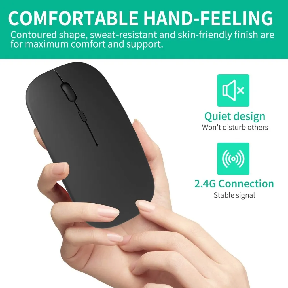 Беспроводная мышь Bluetooth 4 0 + 2 4G в 1 эргономичная Портативная оптическая 1600 DPI с