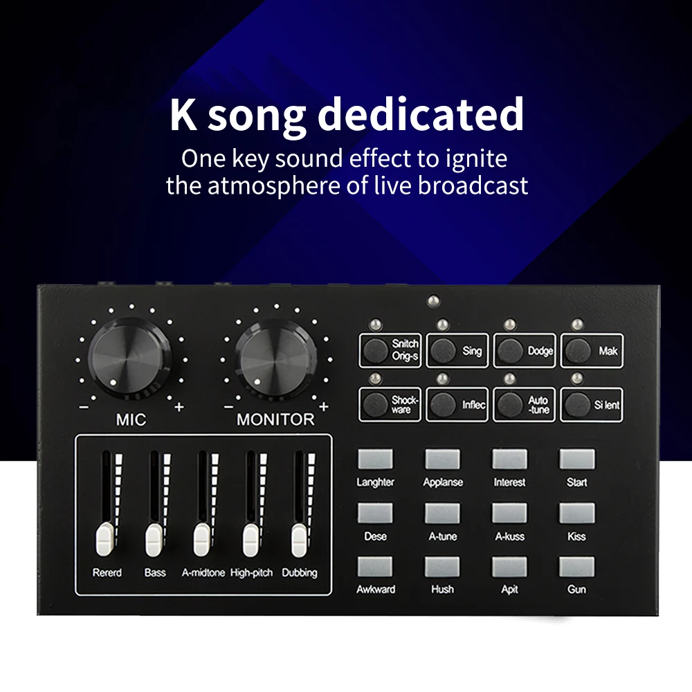 

Webcast Sound Card Live Show Soundcard With Audio Interface Audio USB Headset Microphone Personal Entertainment Streamer