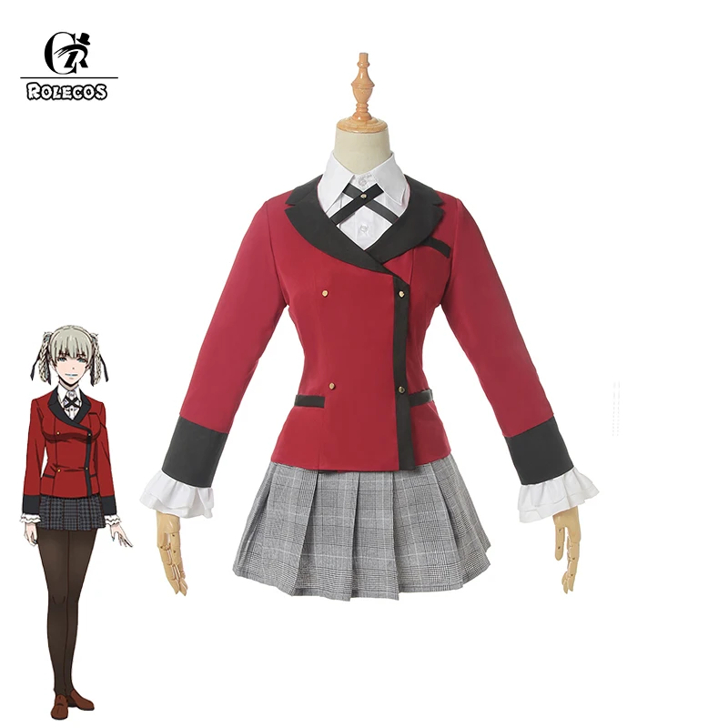 ROLECOS аниме Kakegurui 2 сезон Косплей Костюм Kirari Momobami японский JK школьная форма для