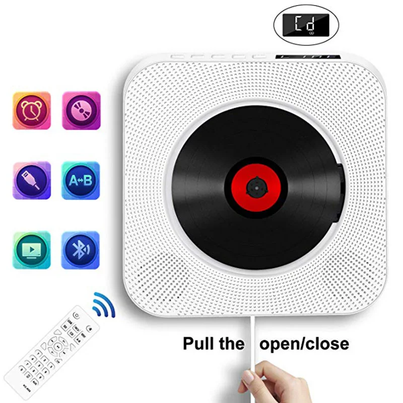 

New Second Generation Wall Mounted CD Player Record Player Music Box Bluetooth English Home Portable Album CD Player Decoration