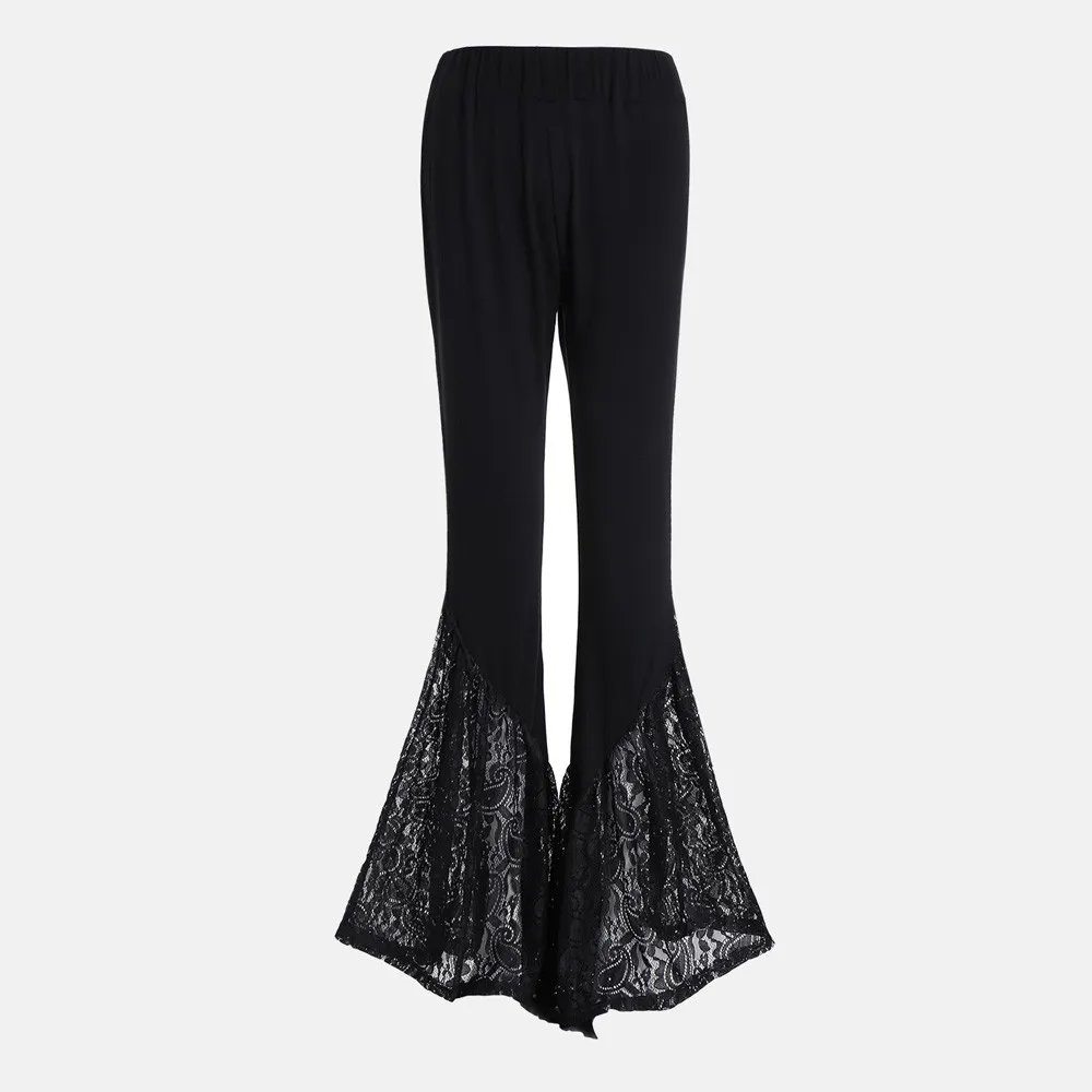 

Mika's New Women's Trousers Lace Embroidery Flared Trousers Large Size Trousers