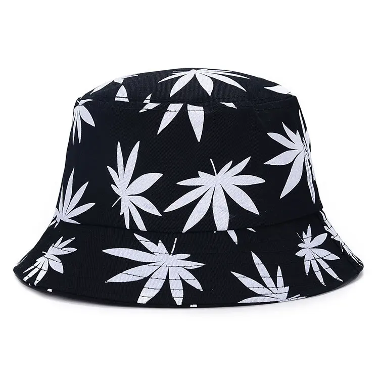 

Women Men Couple Cotton Fishing Hat Hip Hop Maple Leaf Panama Bucket Hat Sun Flat Top Fisherman Hats Caps Snapback Bone Gorras