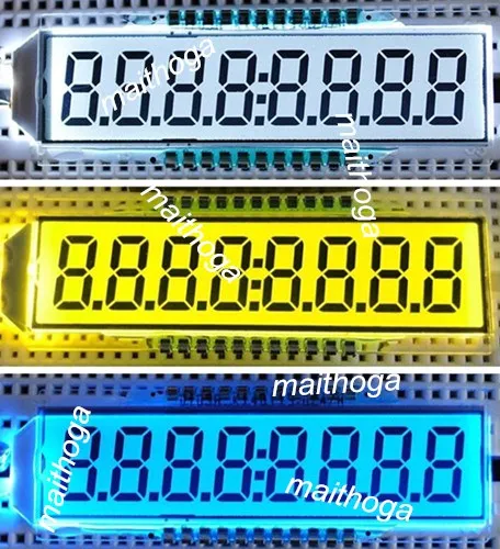 22PIN TN положительная 8 разрядная сегментная ЖК панель белая/желтая зеленая/синяя
