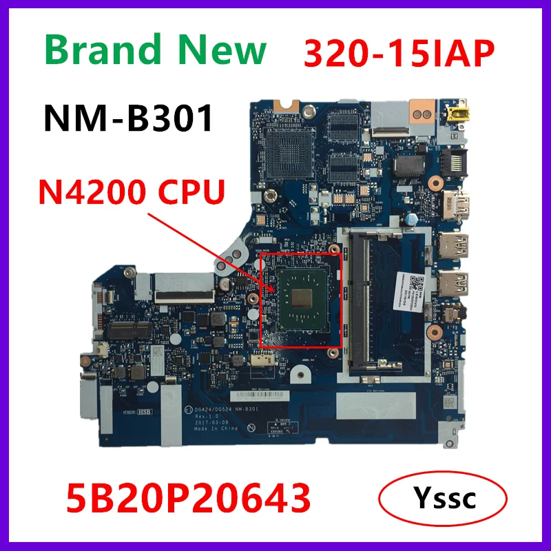Новый 5B20P20643 для Lenovo 320-15IAP Материнская плата ноутбука NM-B301 материнская с N4200