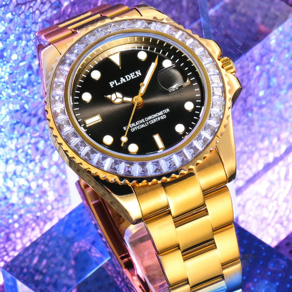 

Gold Luxury Watch AAA Sapphire Glass Luminous Sports Classic Quartz Wristwatch Men Clock Stainless Steel Water Resistant Relogio