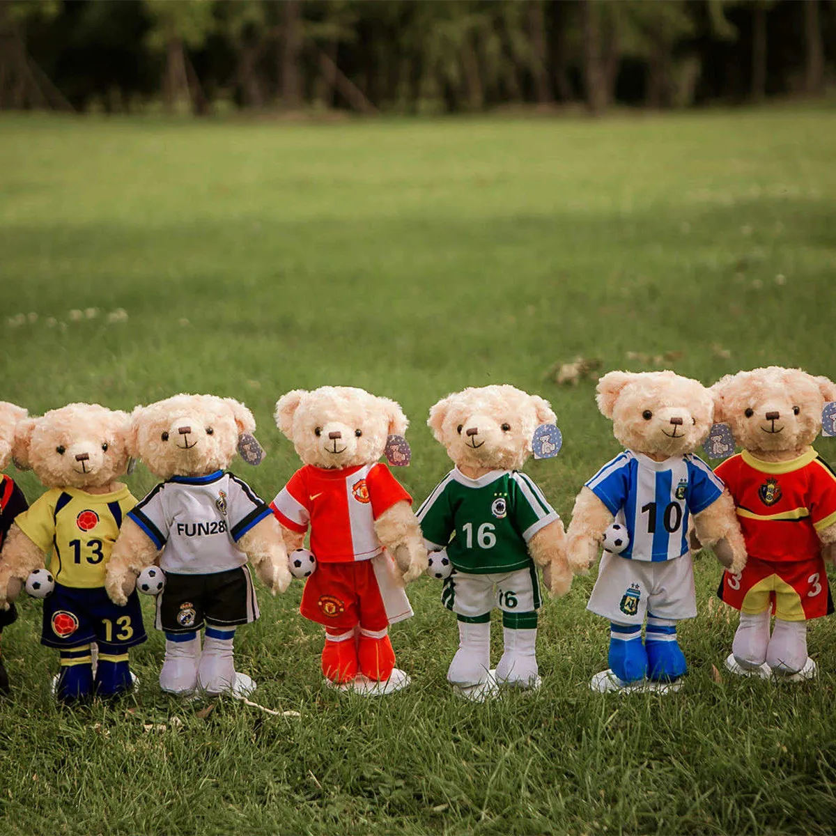 

New Style Football Teddy Bear Plush Toy World Cup Football Team 38cm Plush Stuffed Doll Bear Gift For Boys Fans
