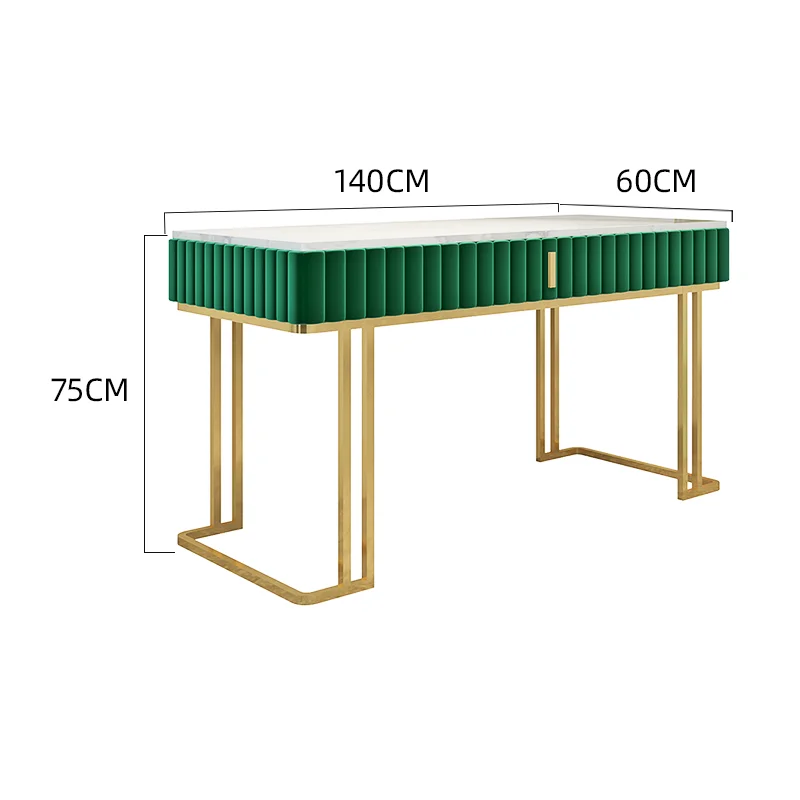 

140cm Nordic Style Manicure Tables Marble Top Simplity Light Luxury Nail Desks Iron Phnom Penh Feet Furnitures Customizable