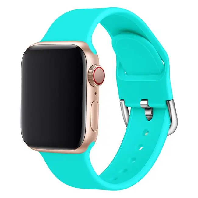 Water duck green Силиконовый ремешок для наручных часов apple watch группа 44 мм 40 мм apple watch 5 4 ремешок 42 мм, 38 мм, версия наручных часов iwatch серии 5/4/3/2, correa, браслет - Цвет ремешка: Water duck green
