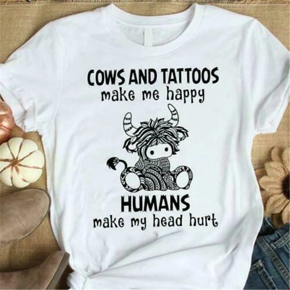 Коровы и татуировки Make Me Happy Humans My Head Heat men футболка хлопок S-3Xl Повседневная |