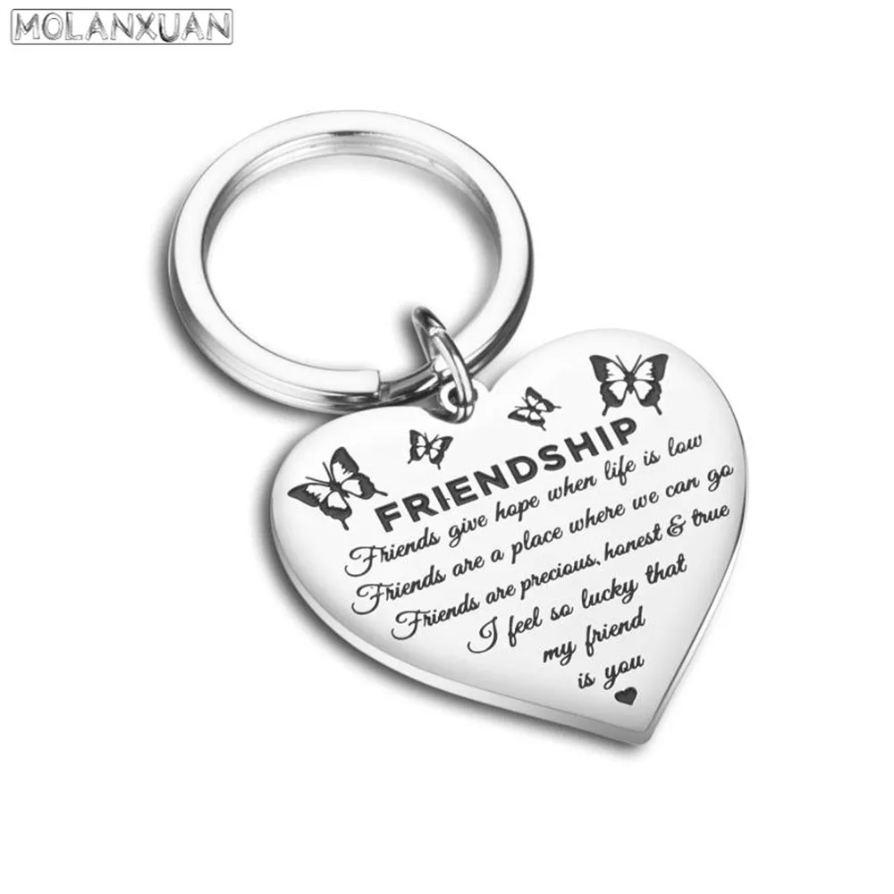 Брелок для ключей из нержавеющей стали с изображением бабочки сердец | Украшения